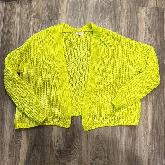 Ultra Flirt Sweaters - ✨ Ultra Flirt Neon Lime Open Knit Cardigan